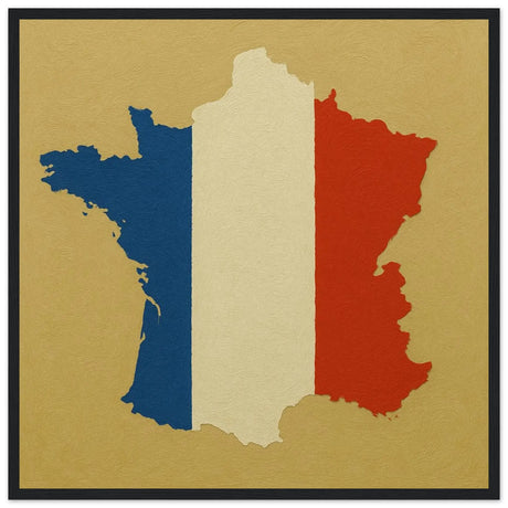 Cadre drapeau france en bois affiche encadrée décorative