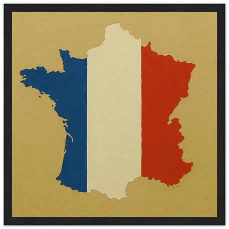 Cadre drapeau france en bois affiche encadrée décorative