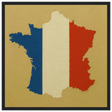 Cadre drapeau france en bois affiche encadrée décorative
