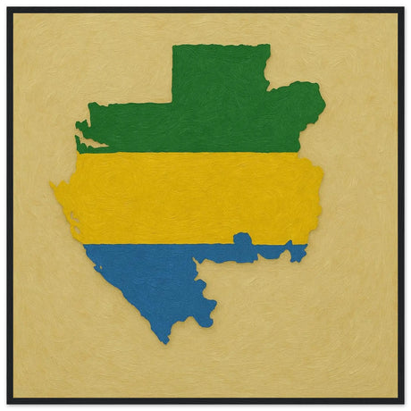 Cadre drapeau gabon bois affiche encadrée décoratif
