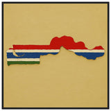 Cadre drapeau gambie encadré en bois - pixelforma