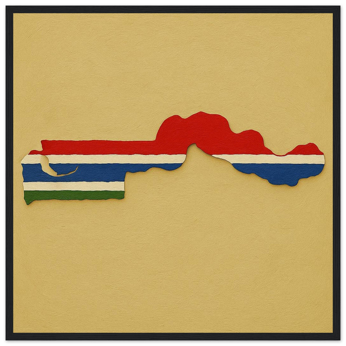 Cadre drapeau gambie encadré en bois - pixelforma