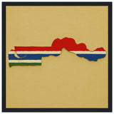Cadre drapeau gambie encadré en bois - pixelforma