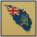 Cadre drapeau géorgie du sud-et-les îles sandwich du sud encadré en bois - pixelforma