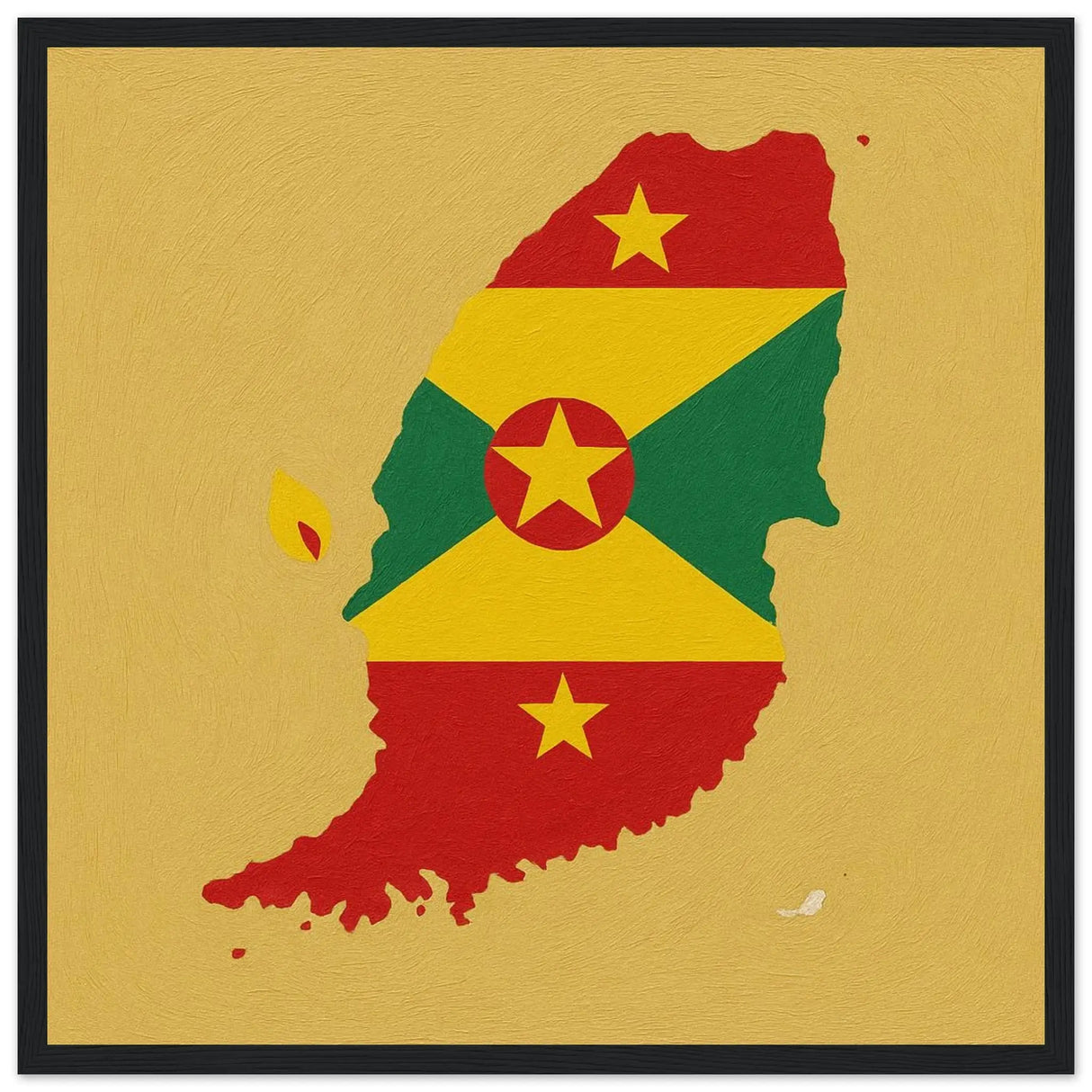 Cadre drapeau grenade en bois finition décorative