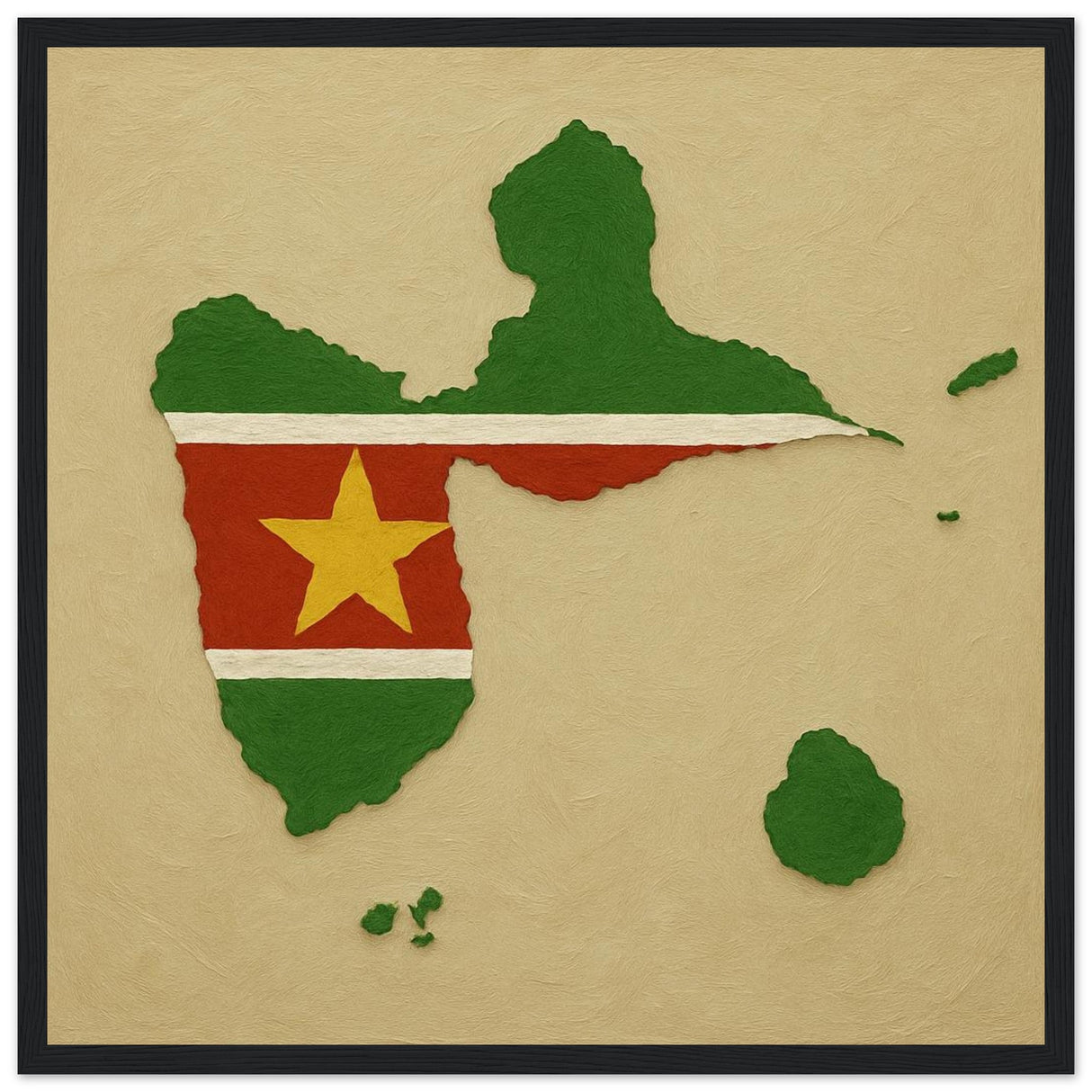 Cadre drapeau guadeloupe encadré en bois - pixelforma