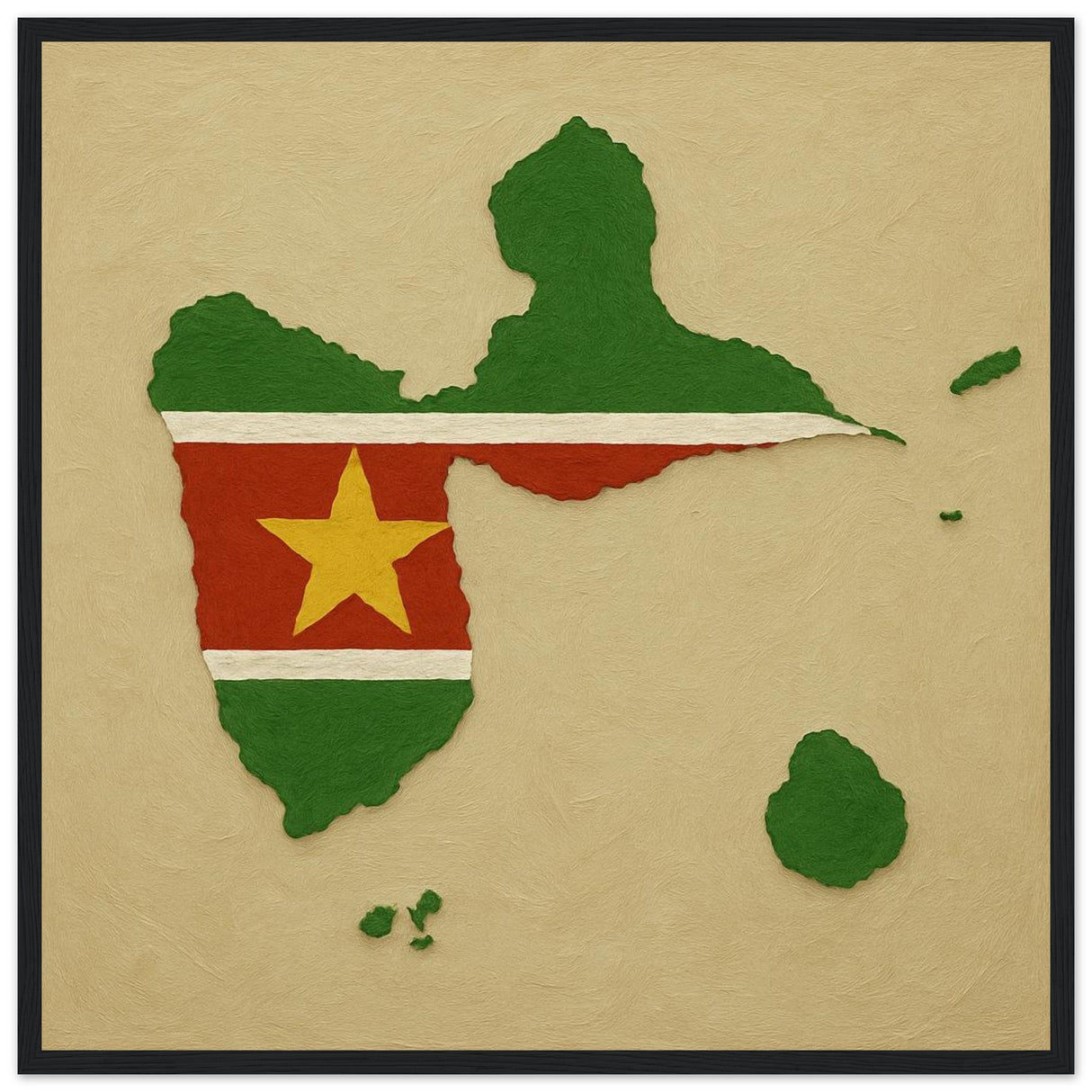Cadre drapeau guadeloupe encadré en bois - pixelforma