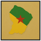 Cadre drapeau guyane affiche encadrée bois décoratif