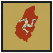 Cadre drapeau île de man bois finition décorative
