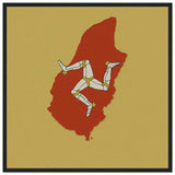 Cadre drapeau île de man bois finition décorative