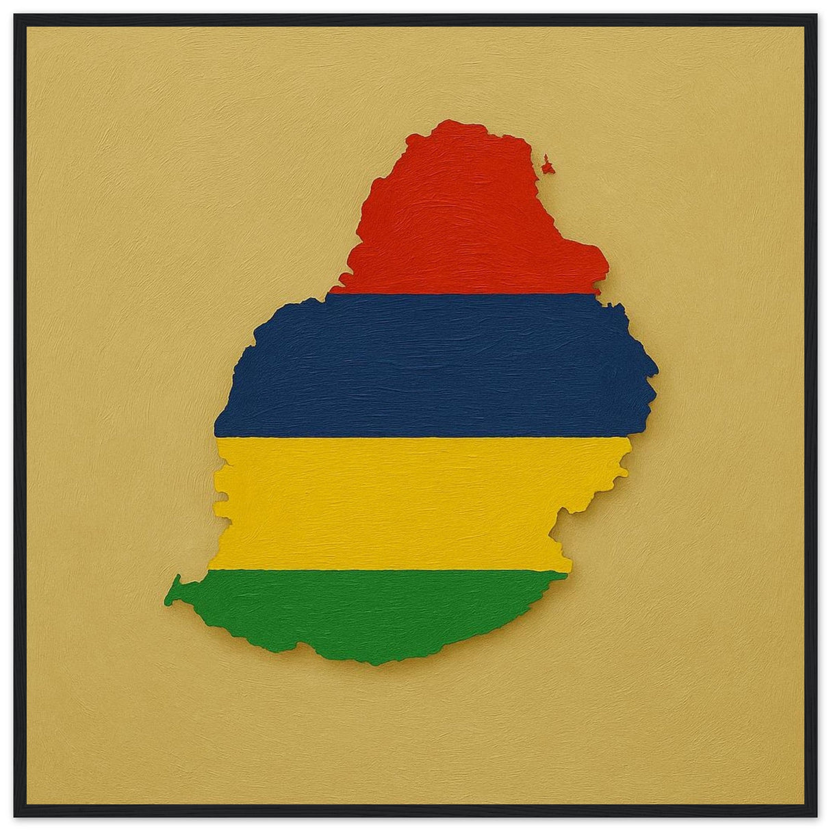 Cadre drapeau ile maurice encadré en bois - pixelforma