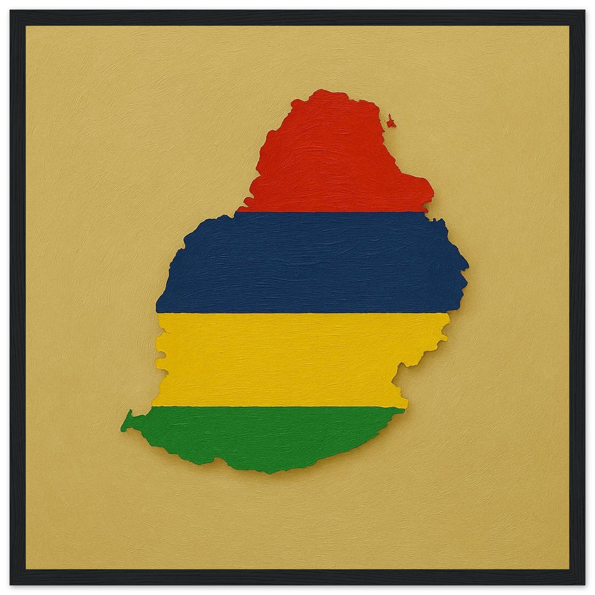 Cadre drapeau ile maurice encadré en bois - pixelforma