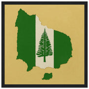 Cadre drapeau île norfolk bois finition décorative