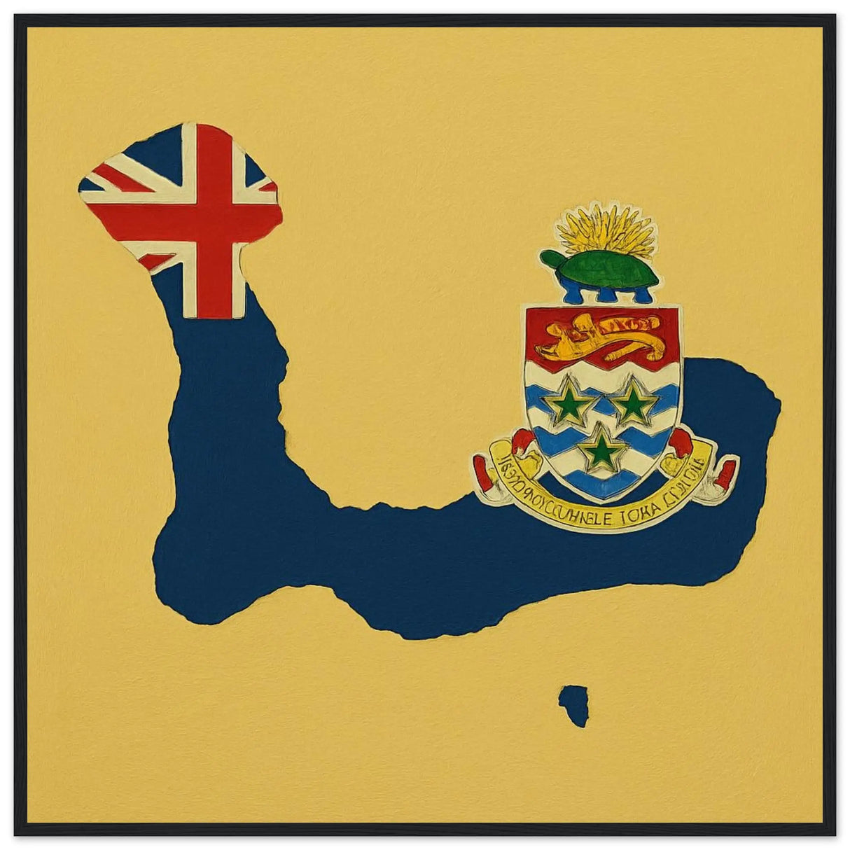 Cadre drapeau îles caïmans bois décoratif élégant
