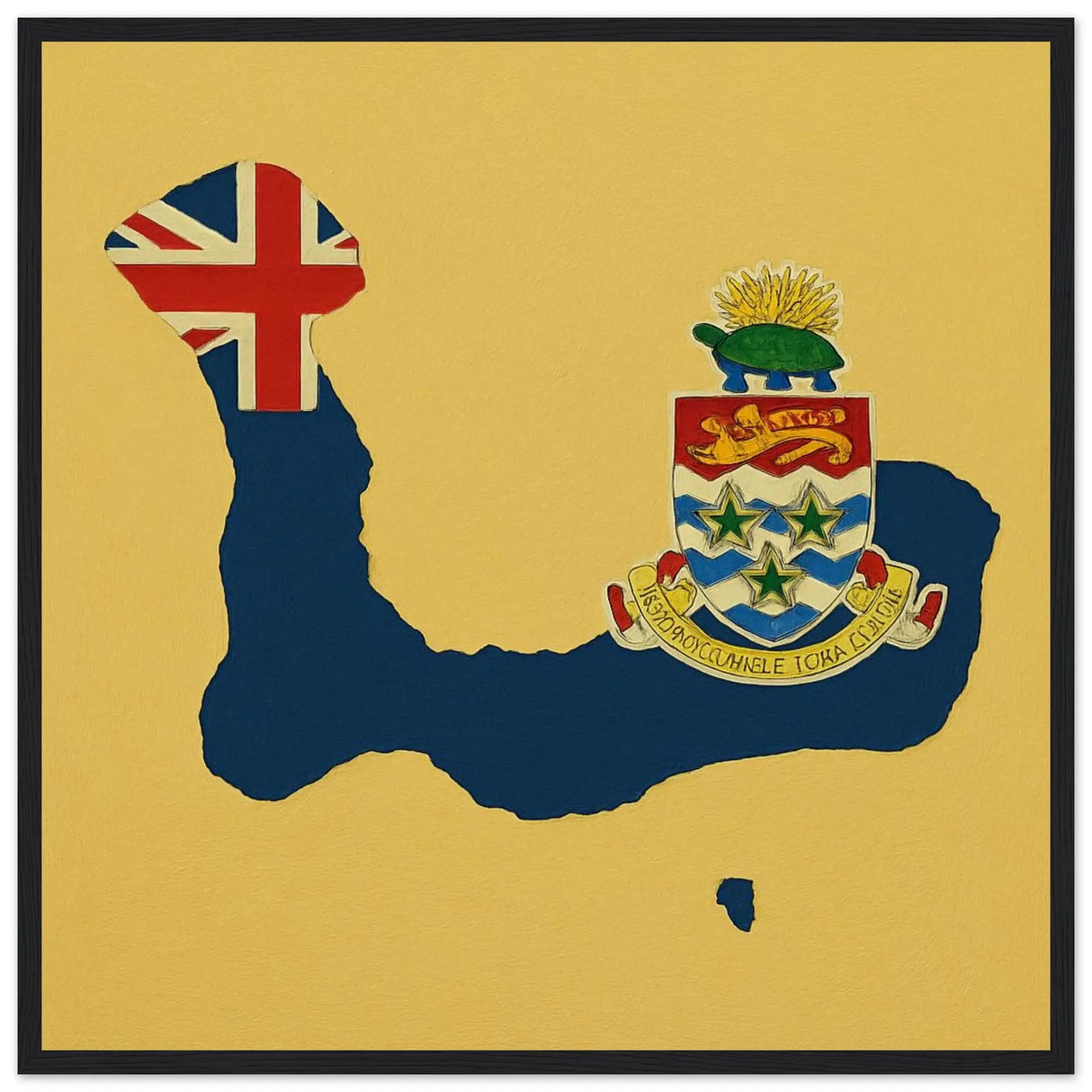 Cadre drapeau îles caïmans bois décoratif élégant