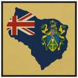 Cadre drapeau îles pitcairn bois finition décorative