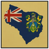 Cadre drapeau îles pitcairn bois finition décorative