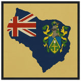Cadre drapeau îles pitcairn bois finition décorative