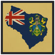 Cadre drapeau îles pitcairn bois finition décorative