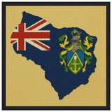 Cadre drapeau îles pitcairn bois finition décorative