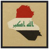 Cadre drapeau irak en bois affiche encadrée décorative