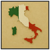 Cadre drapeau italie affiche encadrée bois décoratif