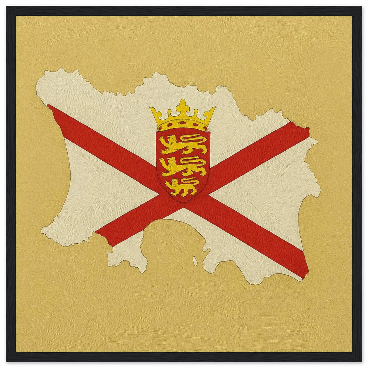 Cadre drapeau jersey en bois finition élégante encadrée