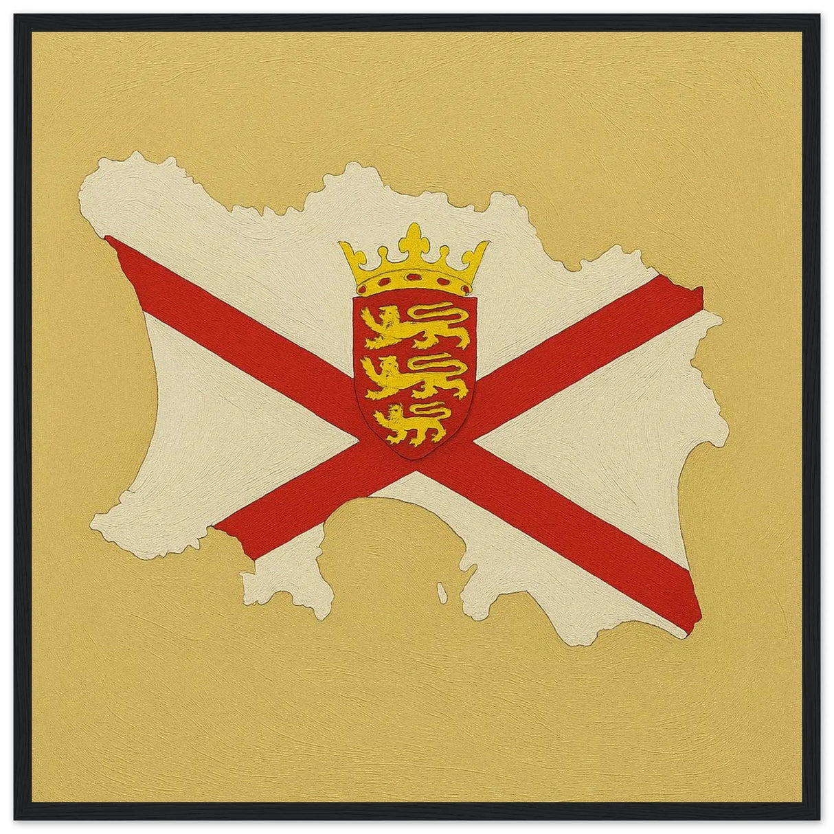 Cadre drapeau jersey en bois finition élégante encadrée