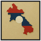 Cadre drapeau laos en bois affiche encadrée décorative