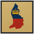 Cadre drapeau liechtenstein bois affiche encadrée déco