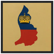 Cadre drapeau liechtenstein bois affiche encadrée déco