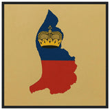 Cadre drapeau liechtenstein bois affiche encadrée déco