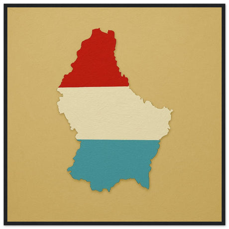 Cadre drapeau luxembourg encadré en bois - pixelforma