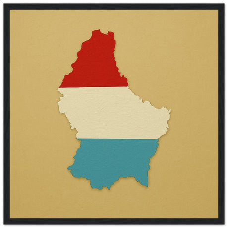 Cadre drapeau luxembourg encadré en bois - pixelforma