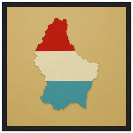 Cadre drapeau luxembourg encadré en bois - pixelforma