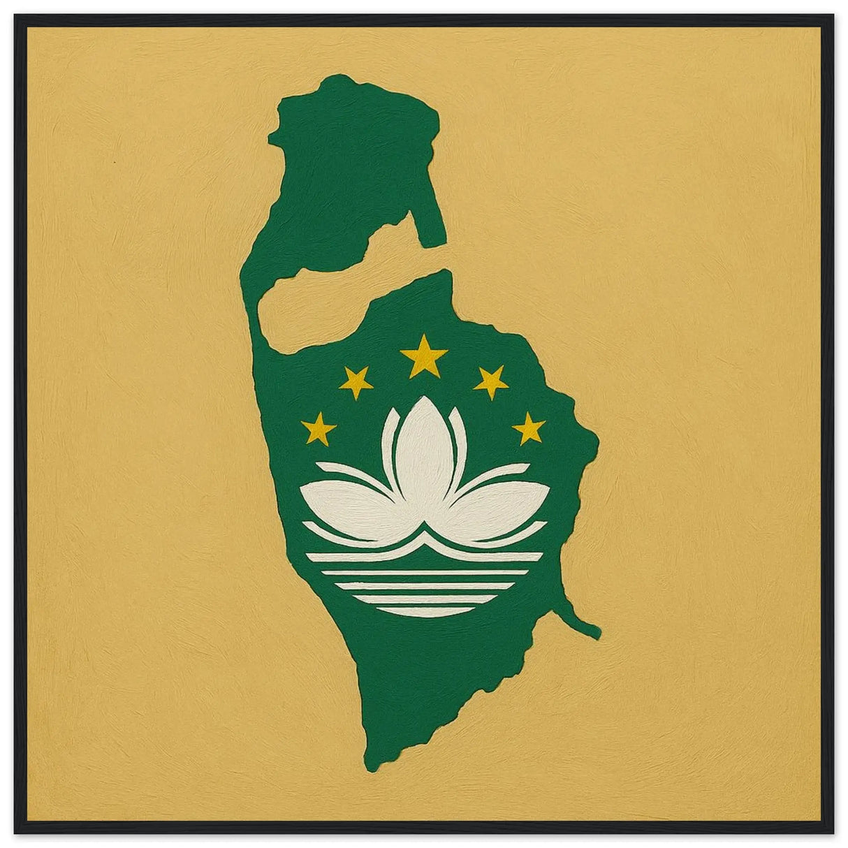 Cadre drapeau macao en bois affiche encadrée décorative