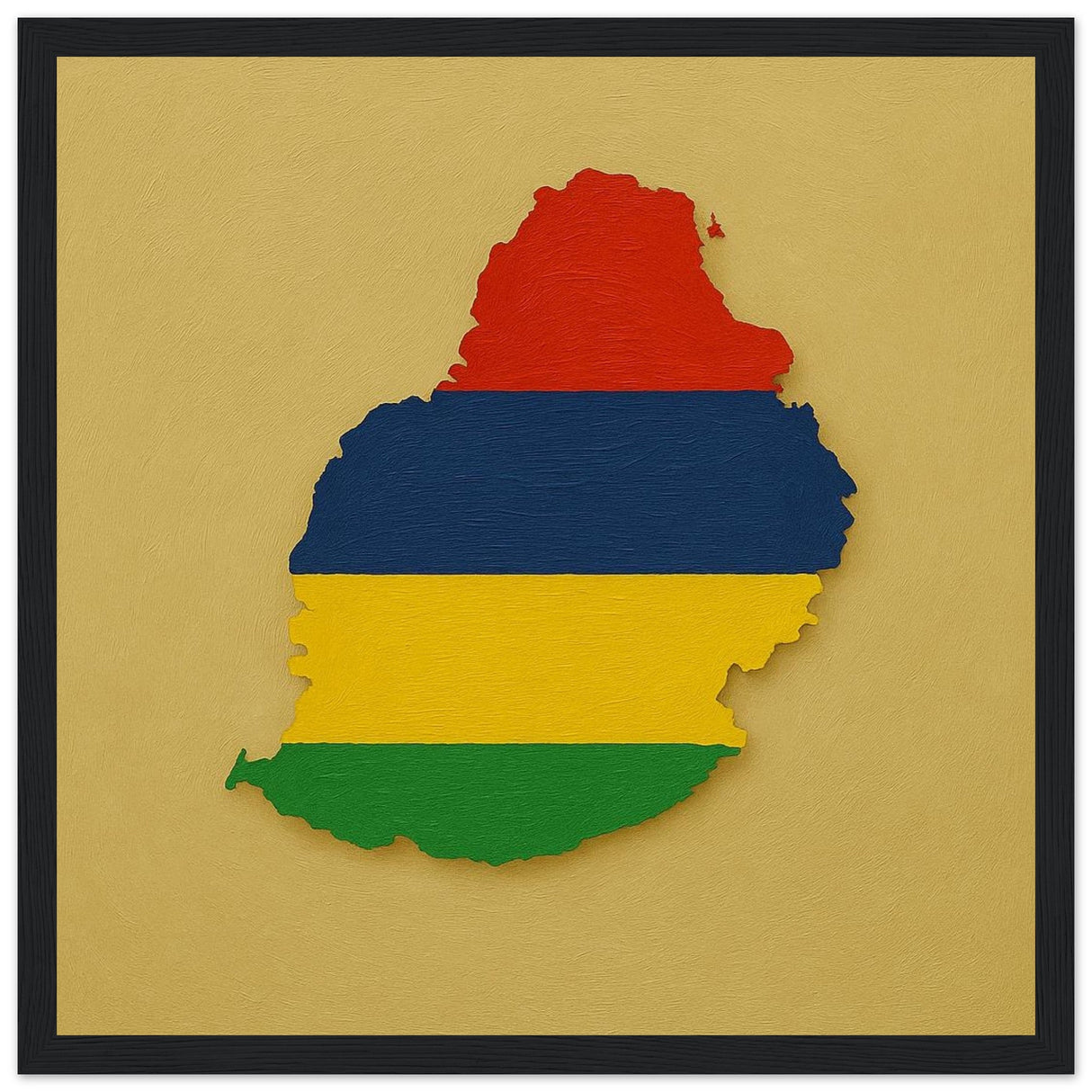 Cadre drapeau maurice encadré en bois - pixelforma