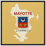 Cadre drapeau mayotte en bois finition élégante décorative