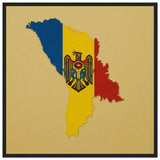 Cadre drapeau moldavie en bois finition élégante décorative