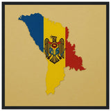 Cadre drapeau moldavie en bois finition élégante décorative