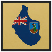 Cadre drapeau montserrat affiche encadrée bois décoratif