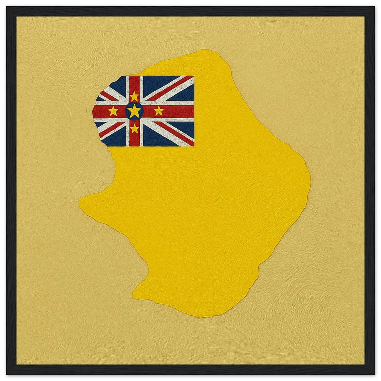 Cadre drapeau niue bois élégant affiche encadrée décorative