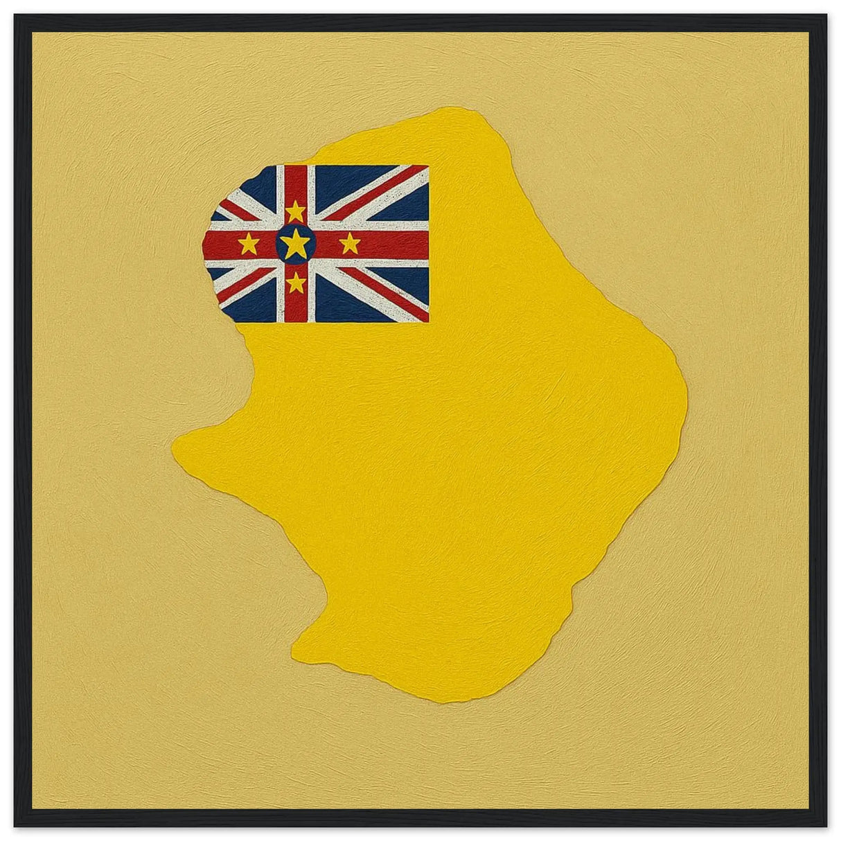 Cadre drapeau niue bois élégant affiche encadrée décorative