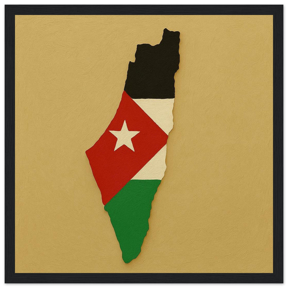 Cadre drapeau palestine encadré en bois - pixelforma