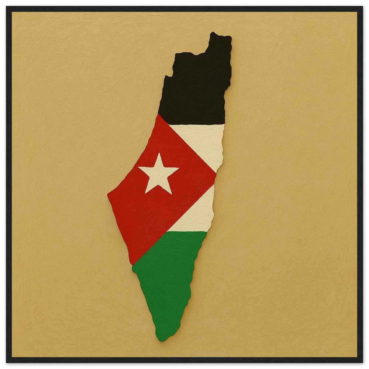 Cadre drapeau palestine encadré en bois - pixelforma