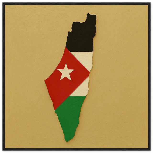 Cadre drapeau palestine encadré en bois - pixelforma