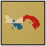 Cadre drapeau panama affiche encadrée bois décoratif