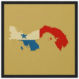 Cadre drapeau panama affiche encadrée bois décoratif