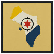 Cadre drapeau pays-bas caribéens bois finition élégante