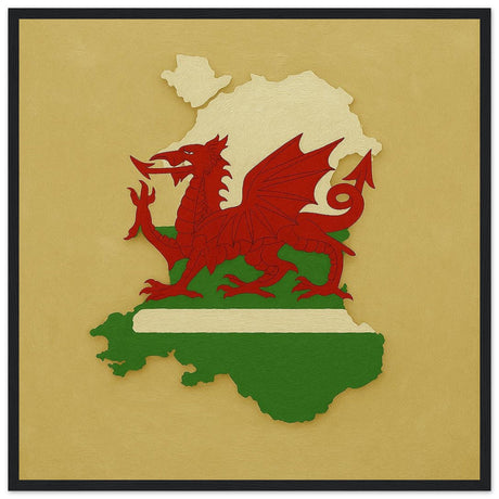 Cadre drapeau pays de galles encadré en bois - pixelforma